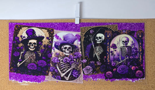 Skeleton cards - purple