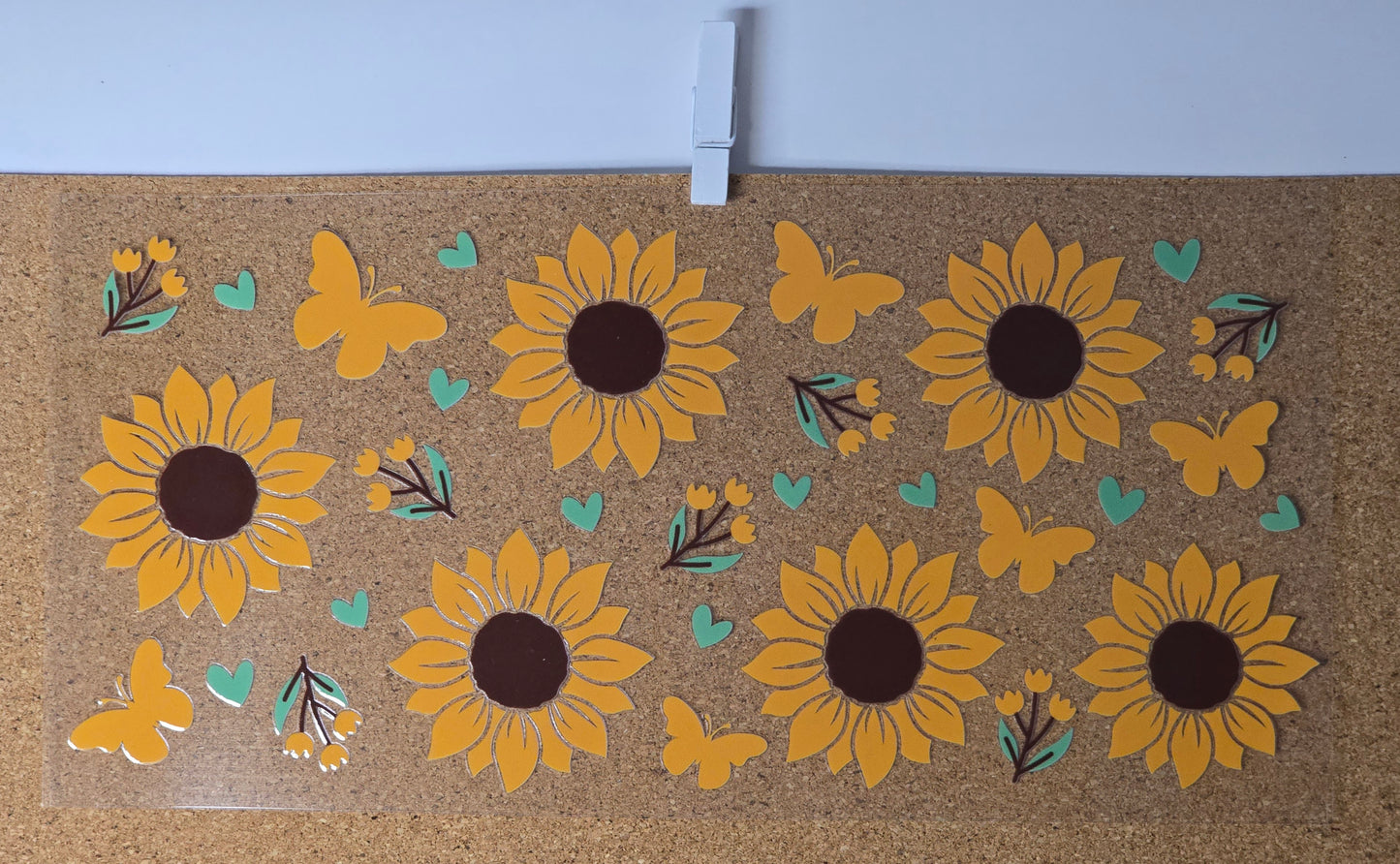 Flowers - sunflowers with butterflies and hearts