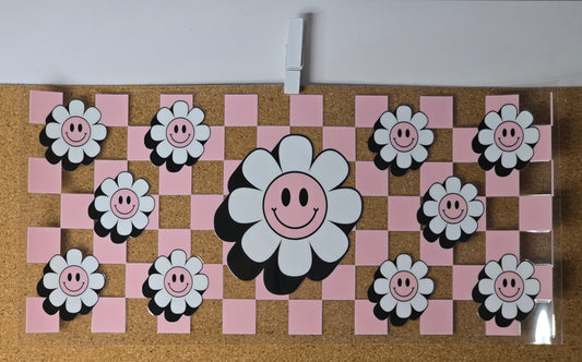 Smiley flower checkered board