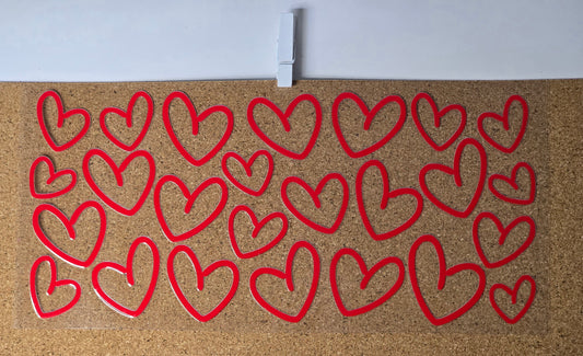 Red hearts outline