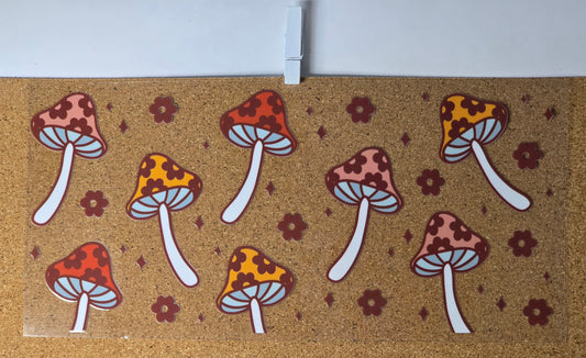 Mushrooms with flowers