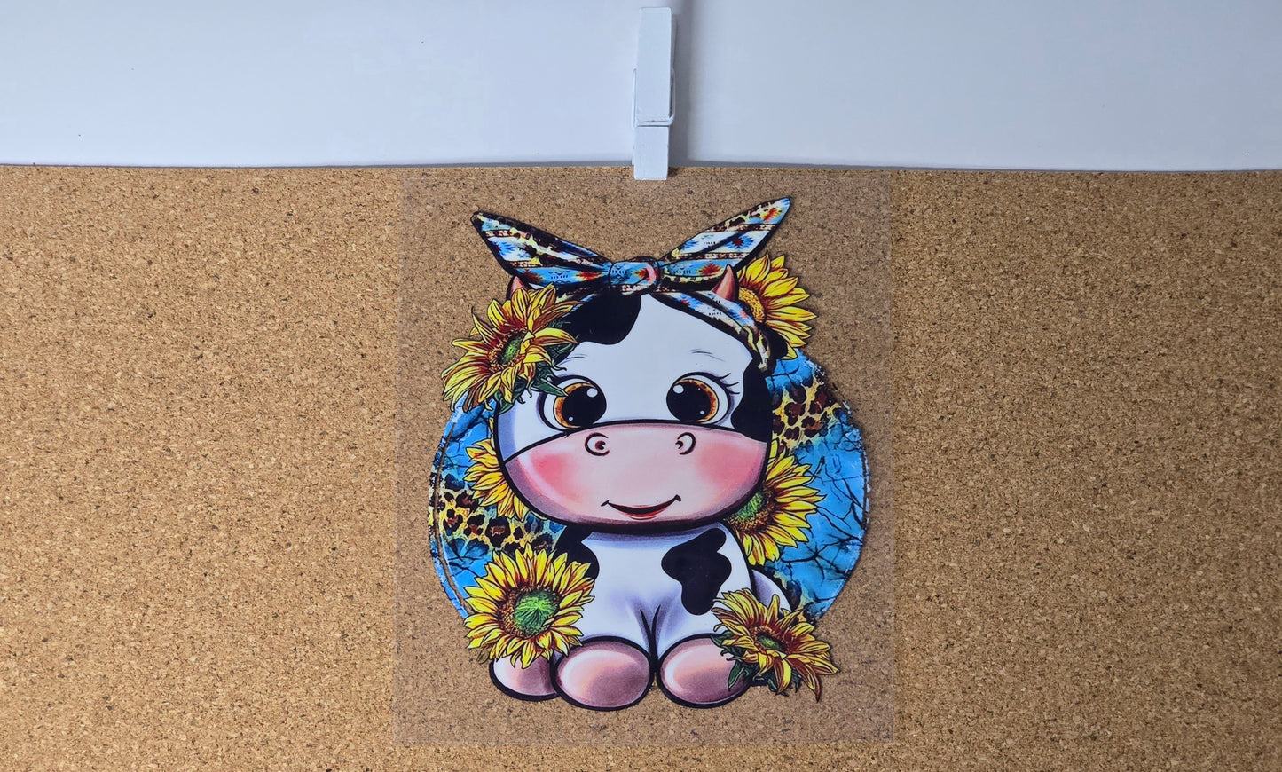 Cow with bandana and sunflowers