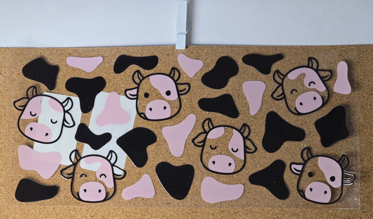 Cow with pink and black print