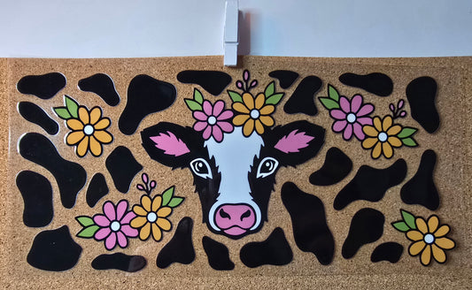 Cow with print and flowers