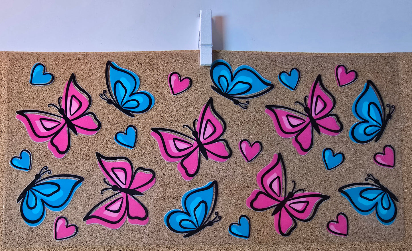 Butterflies - blue and pink