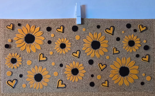 Sunflowers with hearts